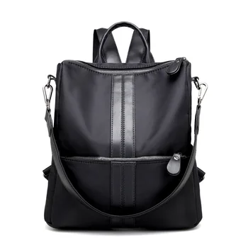 

ZHIERNA Female Backpack Shoulder Bag Nylon Double Pack PU and Nylon Stitching Suitable For School Shopping Travel And Others