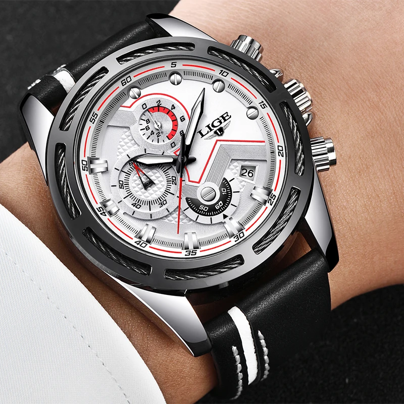 

Mens Watch Brand LIGE New Luxury Brand Fashion Quartz Watches Military Waterproof Casual Luminous Sport Watch +B