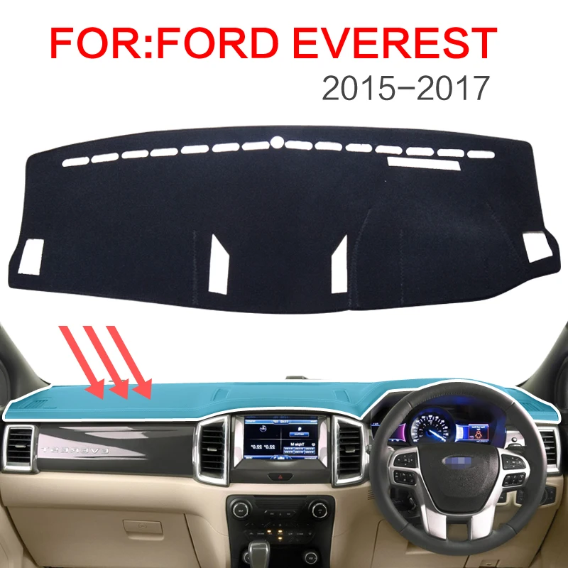 Smabee для FORD EVEREST SUV Duratorq 4DR 4x4 2015-2017 тире коврик покрытие для приборной панели черный ковровое покрытие Нескользящие