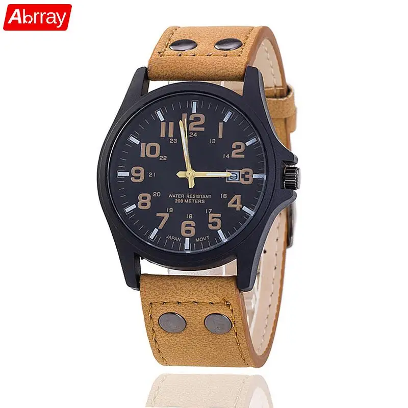 

Abrray Calendar Quartz Watch For Men Arabic Numeral Men's Watches Simple Design Students Wristwatch With Soft Band Jewelry Black