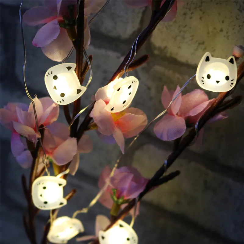 Jiaderui украшения для дома 2 м 20LED Кот медный провод гирлянды светодиодные огни