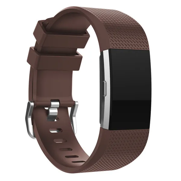 Brown Яркие силиконовые часы ремешок для Fitbit Charge 2 маленькие большие сменные спортивные часы браслет для Fitbit Charge 2 - Цвет ремешка: Brown