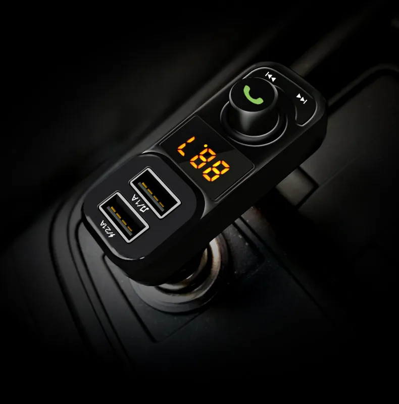 Bluetooth беспроводной fm-передатчик автомобильный комплект fm-передатчик беспроводной радиоадаптер USB TF SD Дистанционное зарядное устройство MP3-плеер# N