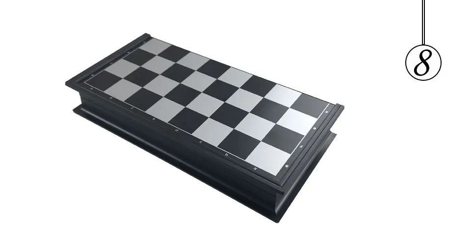 Easytoday Plastic Chess Set Checkers Pieces Two In One Magnetic Folding Chess Board Classic Entertainment Games Gifts (8)