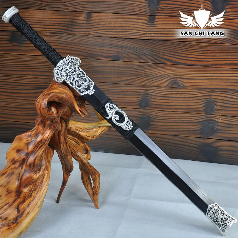 

Chinese Han Dynasty Sword Damascus Folded Steel Full Tang Blade Fully Handmade Functional Real Sword Home Decor Collection Sword