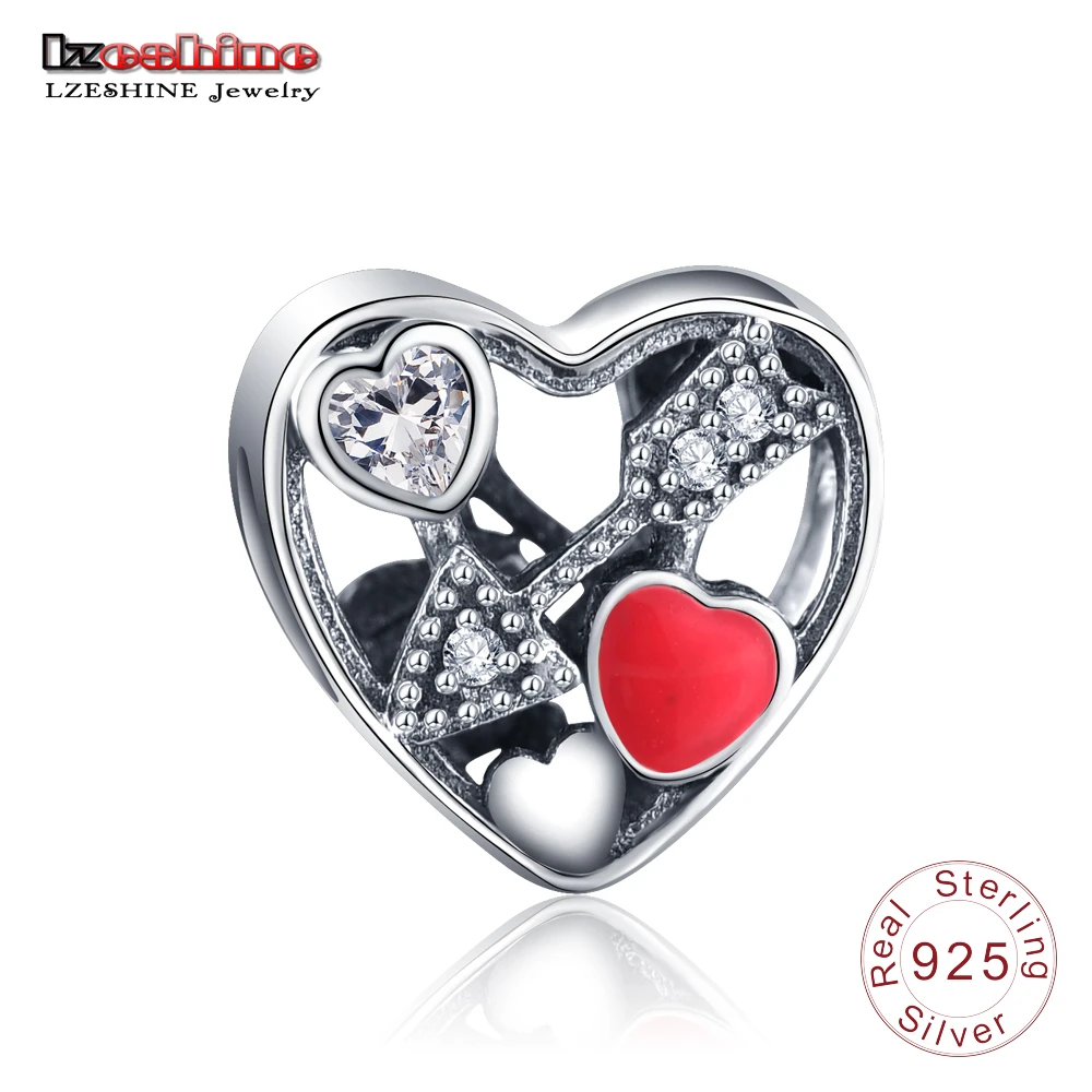 LZESHINE Аутентичные 925 пробы серебро Ясно CZ уникальный стрелка by Love Подвески Fit