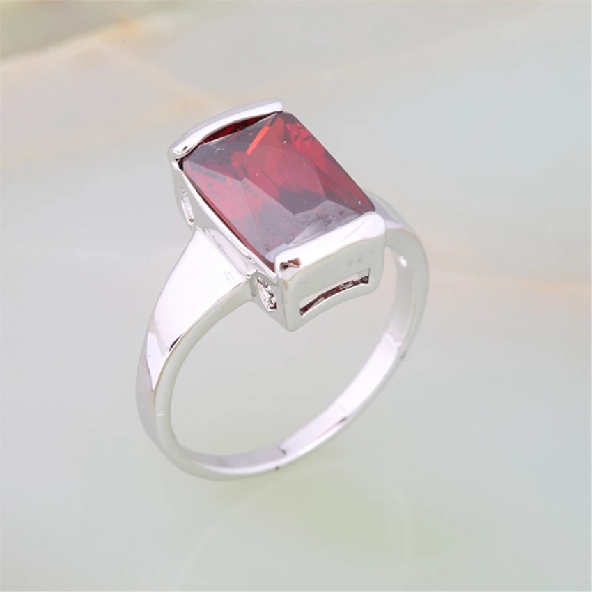 ZHE FAN Simple Design Jewelry Rectangle AAA Cubic Zirconia Casual Copper Accessories Women Beloved Sea Holiday Stone Rings | Украшения и