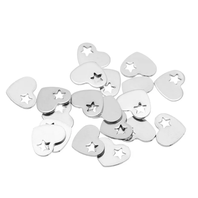Подвески в виде сердца LASPERAL из нержавеющей стали 10 шт.|stainless steel heart pendant|stamping