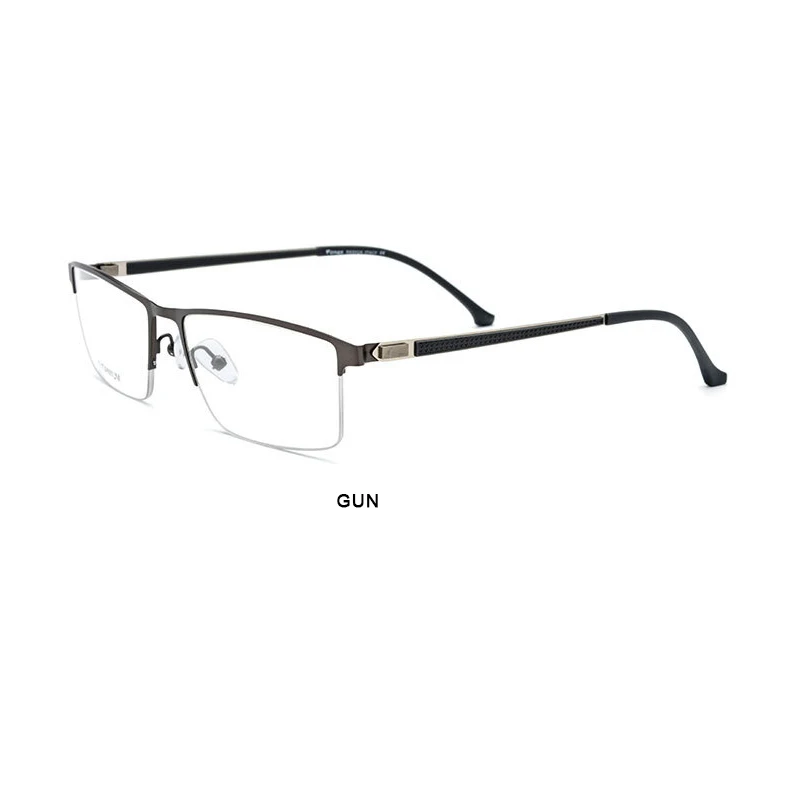 Мужской квадратный Титан очки с оправой из сплава рамки для мужчин новинка года свет рецепт очки Половина очки для близоруких безвинтовое - Цвет оправы: 4