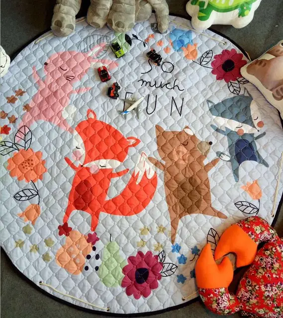 round quilted play mat