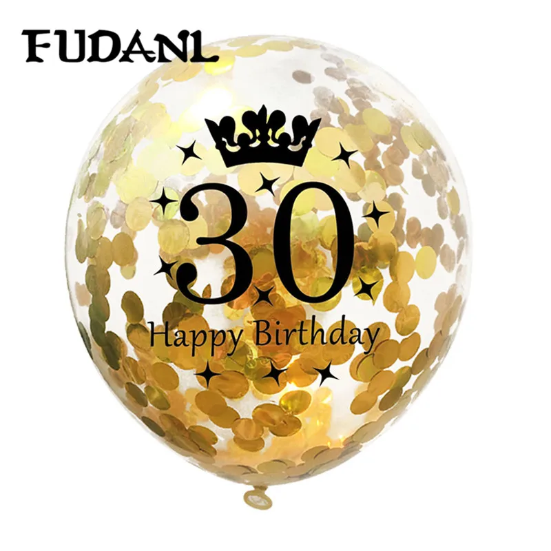 12 дюймов розовое золото конфетти воздушные шары 18 21 30 40 50 юбилей шарик для дня рождения вечерние украшения для взрослых Свадебный декор