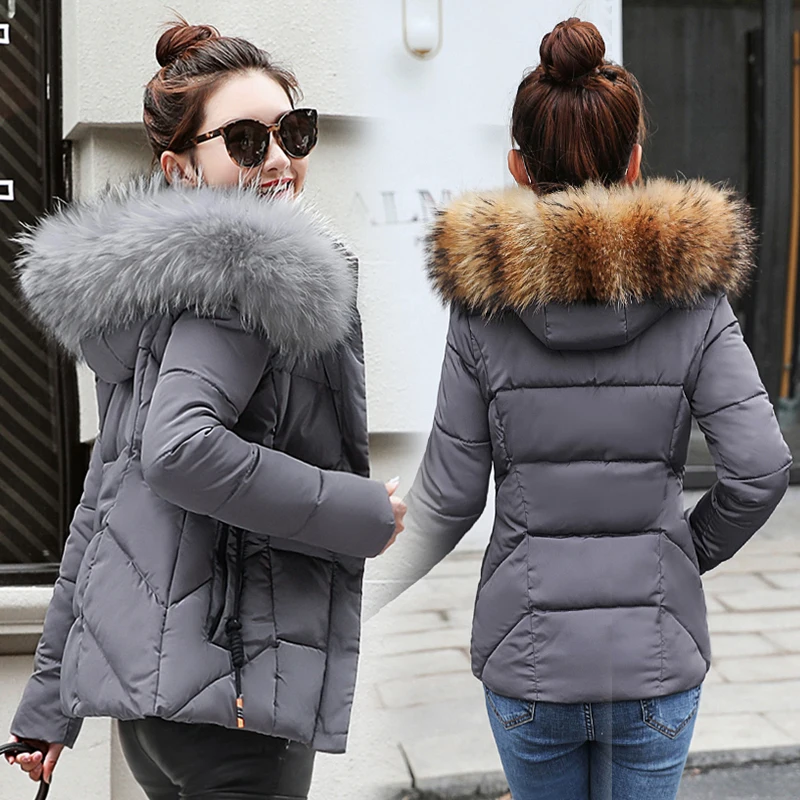 

2019 New style Winter Jacket Women Coats Artificial collar Female Parka Thick Cotton Padded Lining Winter Coat Ladies S-3XXXL