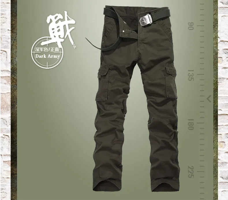 Новинка мужские брюки карго армейский Военный стиль для отдыха и путешествий хлопок размера плюс мужские брюки отличный дизайн
