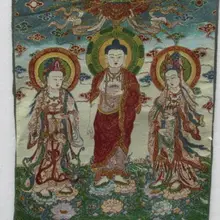 23,6" китайский шелк вышивка, танка богиня Гуаньинь Будда в Тибете и Непал