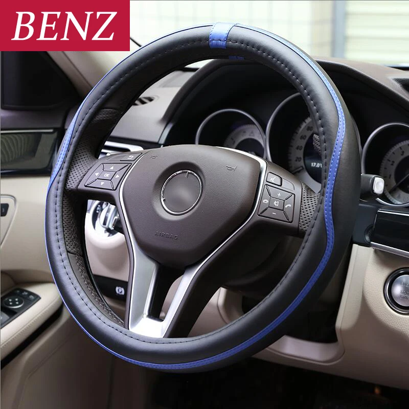 38 см автомобильный Стайлинг чехол на руль для Mercedes Benz A C E Class GLE GLA W164 w222 W209 W230 W203 W211