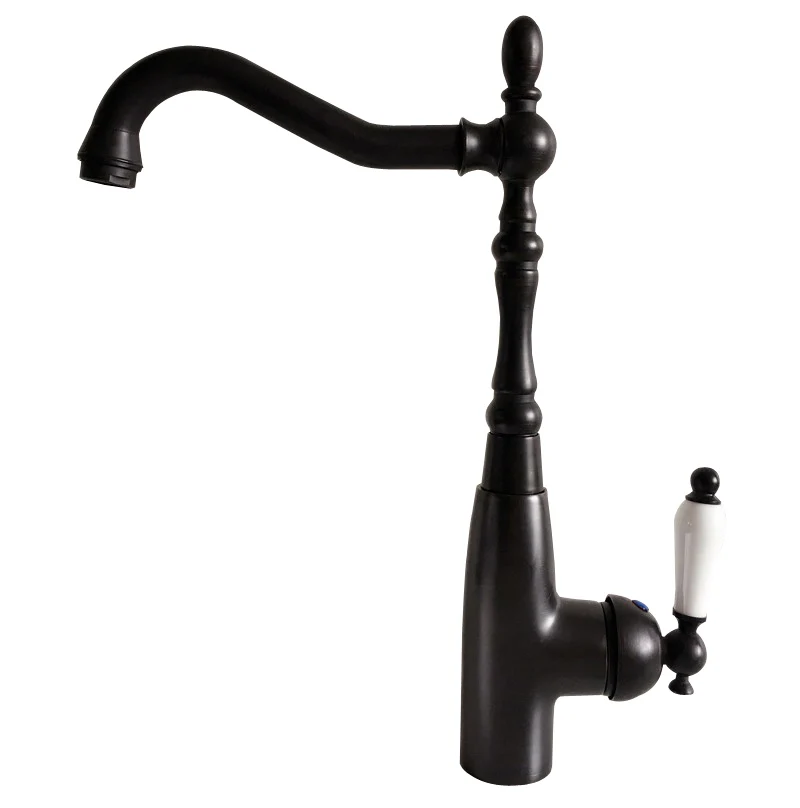 Swivel Spout Water Tap Oil Rubbed Black Bronze Single Handle Single Hole Kitchen Sink & Bathroom Faucet Basin Mixer Tap anf379