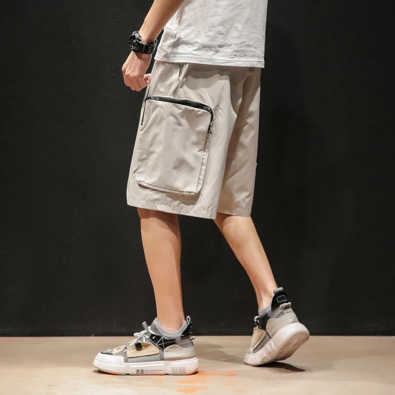 

Summer New Shorts Men Fashion Solid Color Casual Tooling Wind Shorts Man Streetwear Trend Wild Hip Hop Loose Five Pants M-5XL