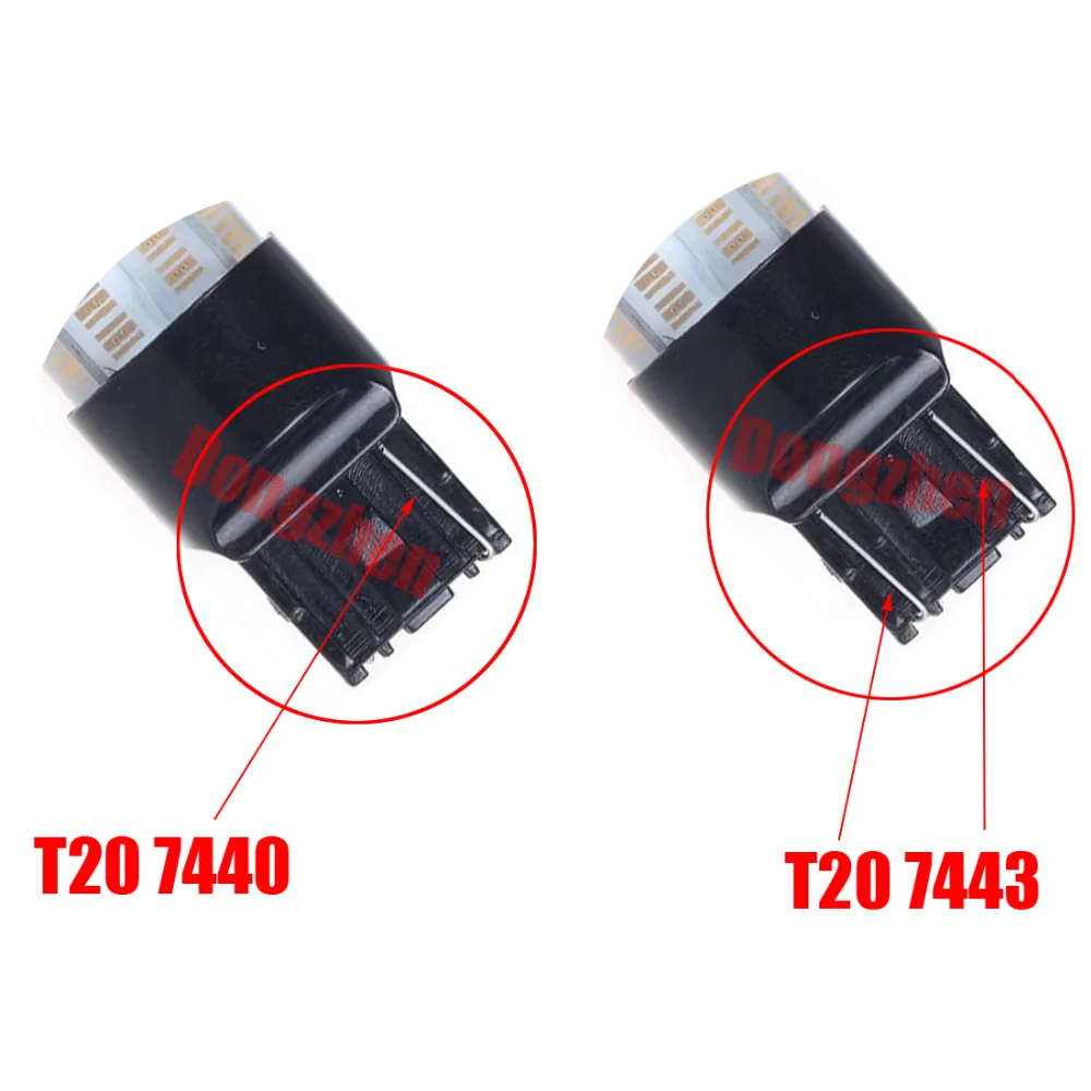 Dongzhen 2X Авто T20 7443 W21/5 Вт 8 COB лампа светодиодный DRL боковой светильник дневной