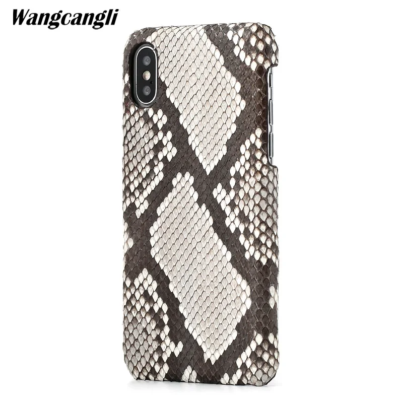 

Leather python skin cover back cover For iPhone x case python skin high-end custom phone case For iPhone 6s 7 8 plus case