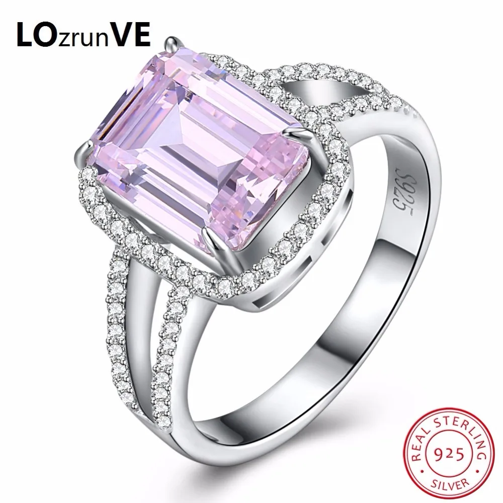 LOZRUNVE 925 Sterling Silver Jewelry 2018 Original Double CZ Diamond