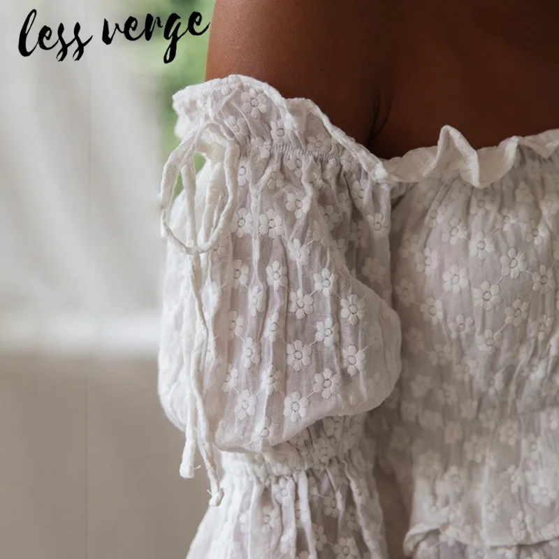 Lessverge элегантные кружевные белые блузки и топы с рюшами сексуальные открытыми