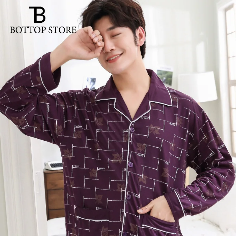Mens Nightwear Men Sleeping Pajamas Set Man Homewear Male Sleep Tops