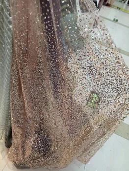 

Glued glitter sequins Tulle Lace Fabric Best Selling African Lace Fabric J-101935 Nigerian French Fabric