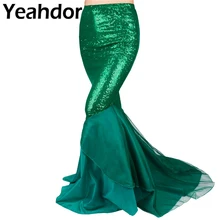 Элегантная женская юбка-годэ с блестками, костюм для фотосъемки, вечерние платья, юбка макси