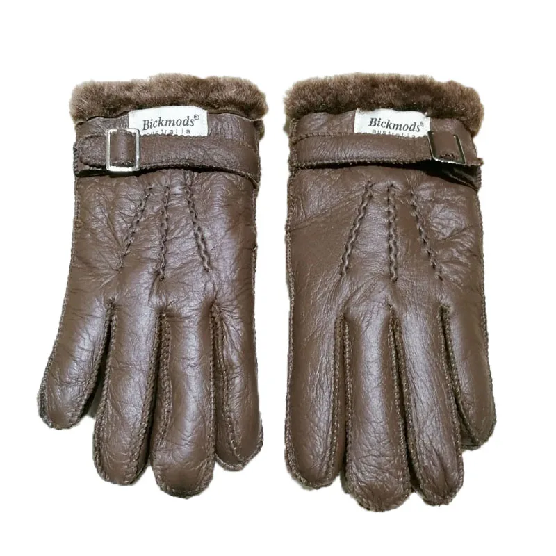 Winter Warm Sheepskin Fur Gloves Children's Leather Thick Primary School Students Windproof Fashion New Finger Gloves