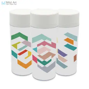 

BPA Free Plastic Insulated Personalized Modern Abstract Colorful Geometric Shape 300ml Wide Mouth Drinkware Water Bottles Gifts