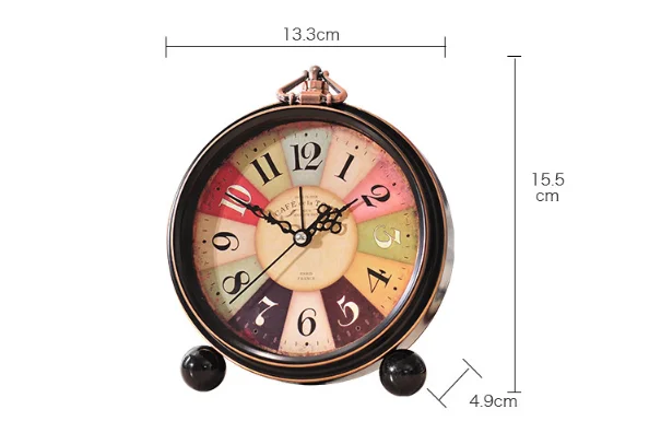 

Decorative Retro Home Creative Clock Lazy Metal Small Alarm Clock Bedroom Living Room Minimalist Alarm Clock Wall Decorations