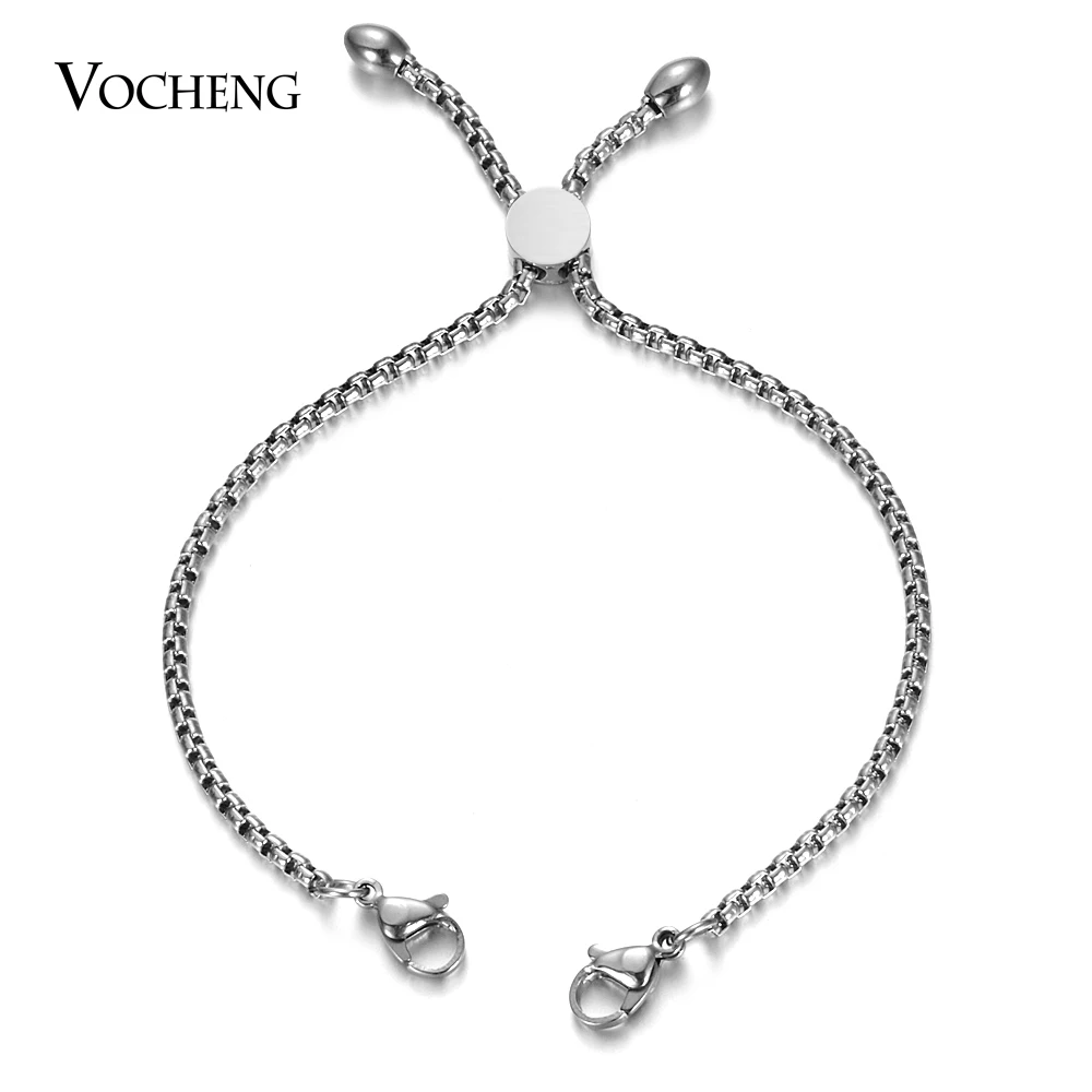 10pcs/lot 2.5mm 316 Stainless Steel Adjustable Slide Bracelet Lobster