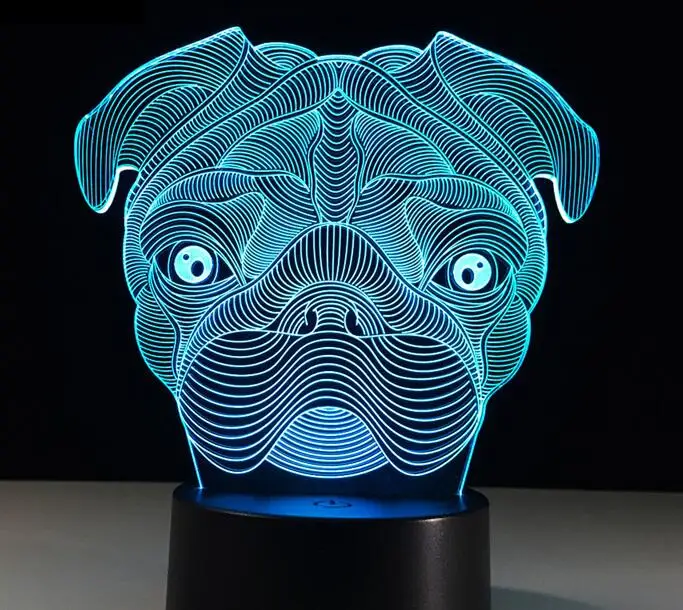 Dog 3d lamp 3 Следы щенка лампа 3D ночник все игрушки собаки светодиодный сенсорный Настольный светильник 7 цветов мигающий свет украшение дома Прямая - Испускаемый цвет: Dog 3d lamp 3