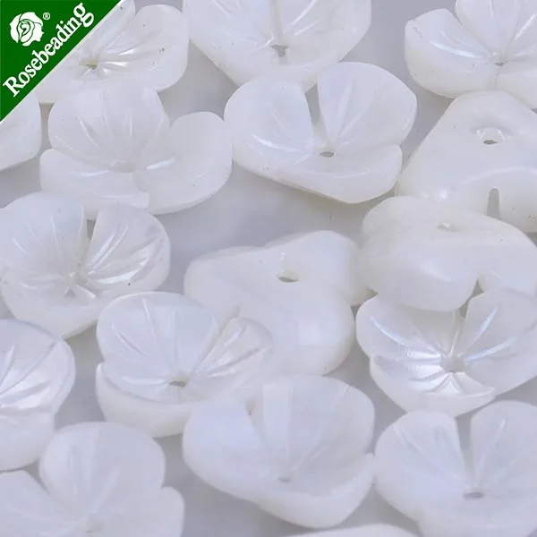 Белый перламутровый цветок резная оболочка натуральная оболочка Шарм плоская задняя часть центр просверленное центральное отверстие 1 мм diy fashi, продается 10 шт./лот - Цвет: 10mm