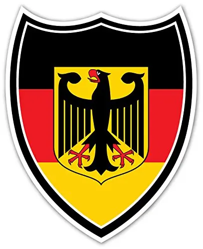 

For German Coat of Arms Germany Flag Shield Black Borders High Quality Vinyl Decal Bumper Sticker