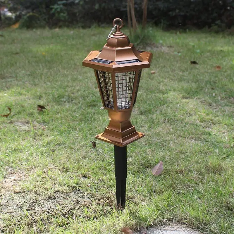 

HobbyLane Solar Power Zapper Enhanced Outdoor Mosquitoes Moths Flies Insect Killer Hang in the Ground Cordless Garden Light