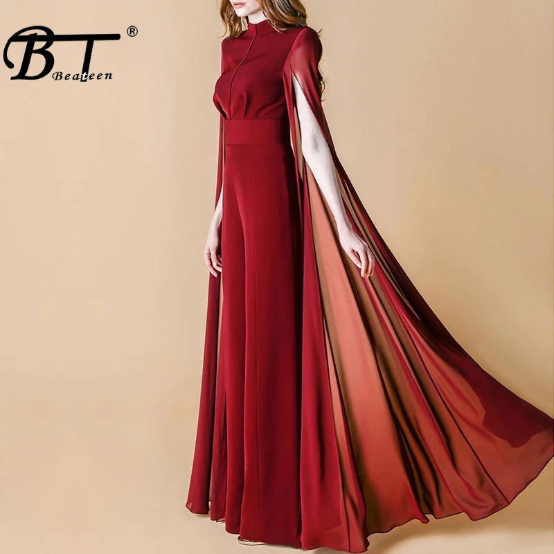 black cape sleeve jumpsuit