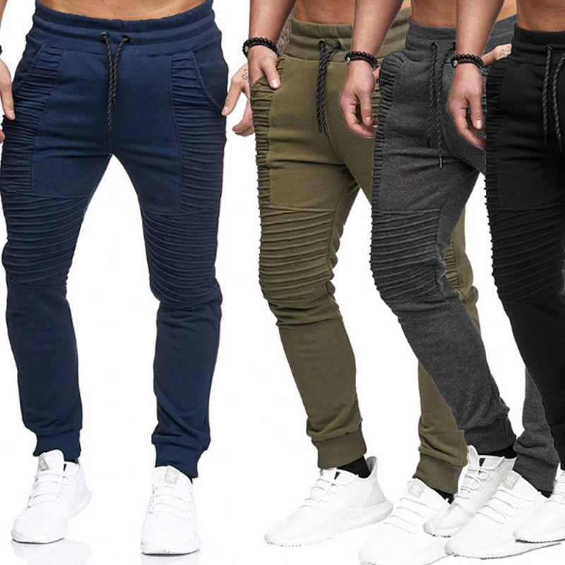 Fashion 2018 Men Cargo Pants Solid Color Men Full Length Pants Fitness ...