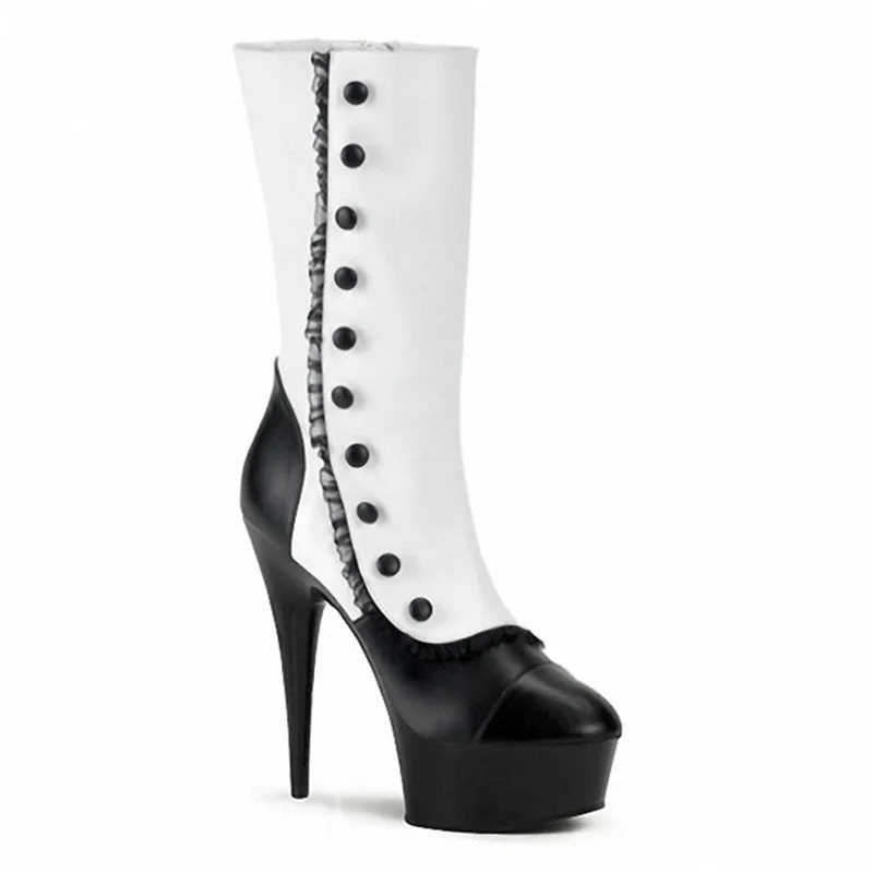 Haute À 6 Chic Cm 02 Classique Pouce Plate Cosplay Talons La 15 01 03 Fermé Orteil Plus Sexy Genou Taille forme Hauts Bottes yvg6If7Yb