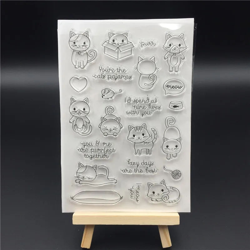 

Cute kitten Clear Stamps Scrapbook Paper Craft Clear stamp scrapbooking X0173