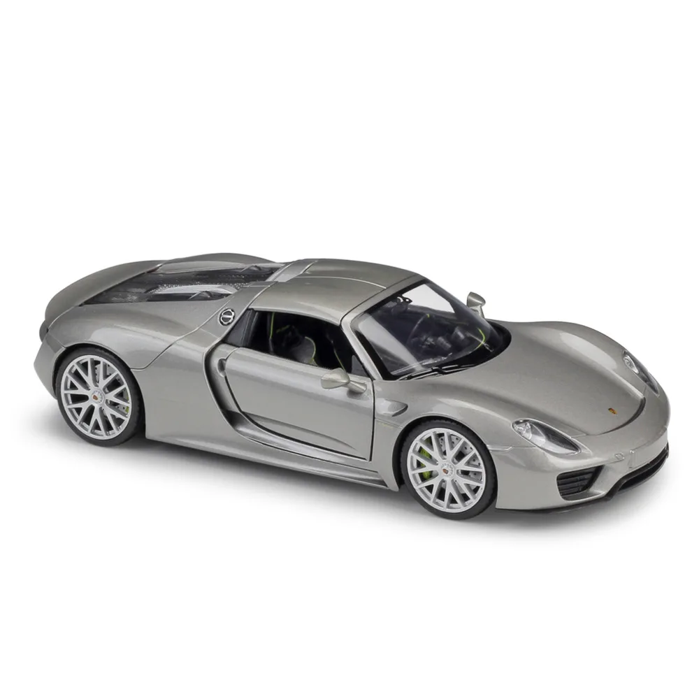 1:24 Welly Porsche 918 Spyder серый/черный/желтый/белый Литье под давлением модель автомобиля