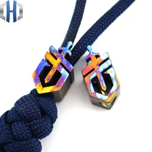 Нож DIY нож запеченный синий титановый сплав Ремешок кулон-Gebe бусина(CNC ремесла) 0,21" Внутренний диаметр-1 шт. цена