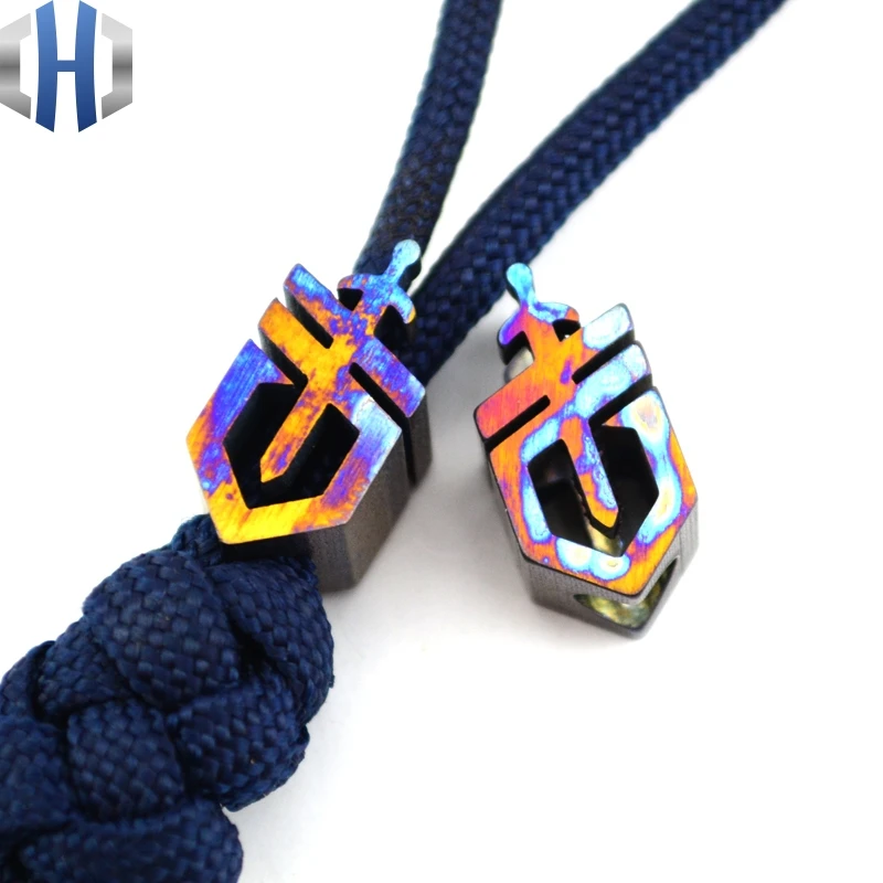 

Knife DIY Knife Baked blue Titanium alloy Lanyard Pendant -Gebe Bead (CNC Crafts) 0.216" inner diameter - 1 piece price