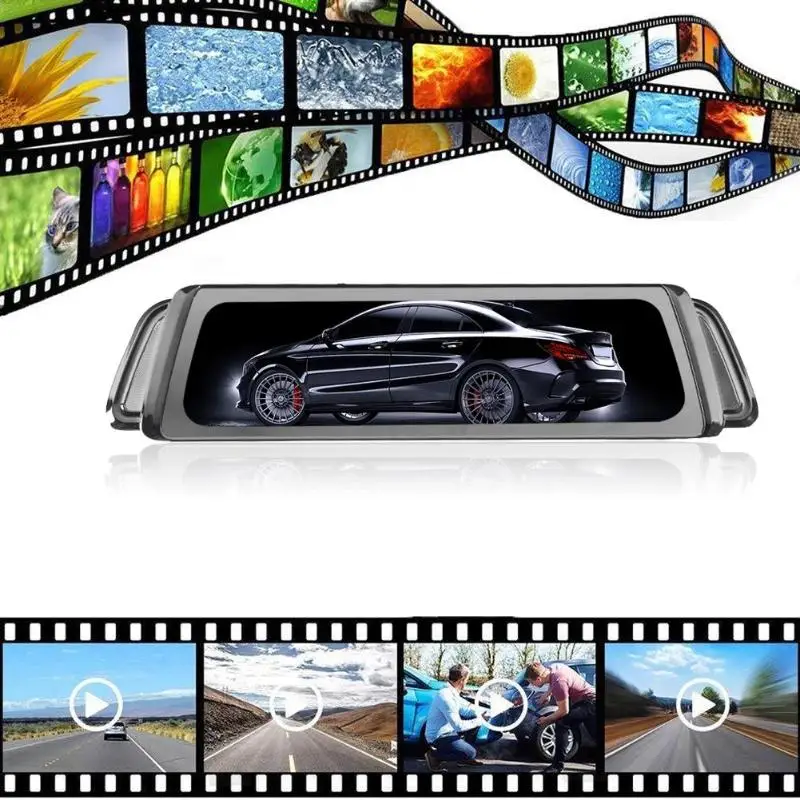 Phisung K900 1080 p+ 720 p Двойной объектив 9,35 Дюймов ips Автомобильный видеорегистратор Зеркало заднего вида DVR Камера Ночное видение g-датчика видео Регистраторы