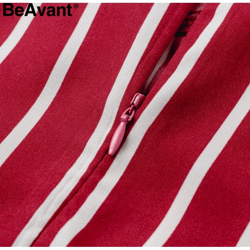 BeAvant, винтажное Полосатое летнее платье для женщин, красное, без рукавов, с поясом, высокая талия, макси платье, одежда для отпуска, пляжные платья для девушек, vestidos