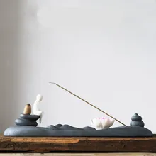 Горный водопад курильница для благовоний горелка дзен буддистская подставка для ароматических палочек ручной работы лотоса кадильница для ароматерапии