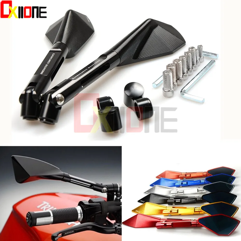 Universal Aluminum Motorcycle Mirrors motorbike Rearview side Mirror for Kawasaki ZX7R ZX1100 ZRX1100 ZZR1200 ZG1000