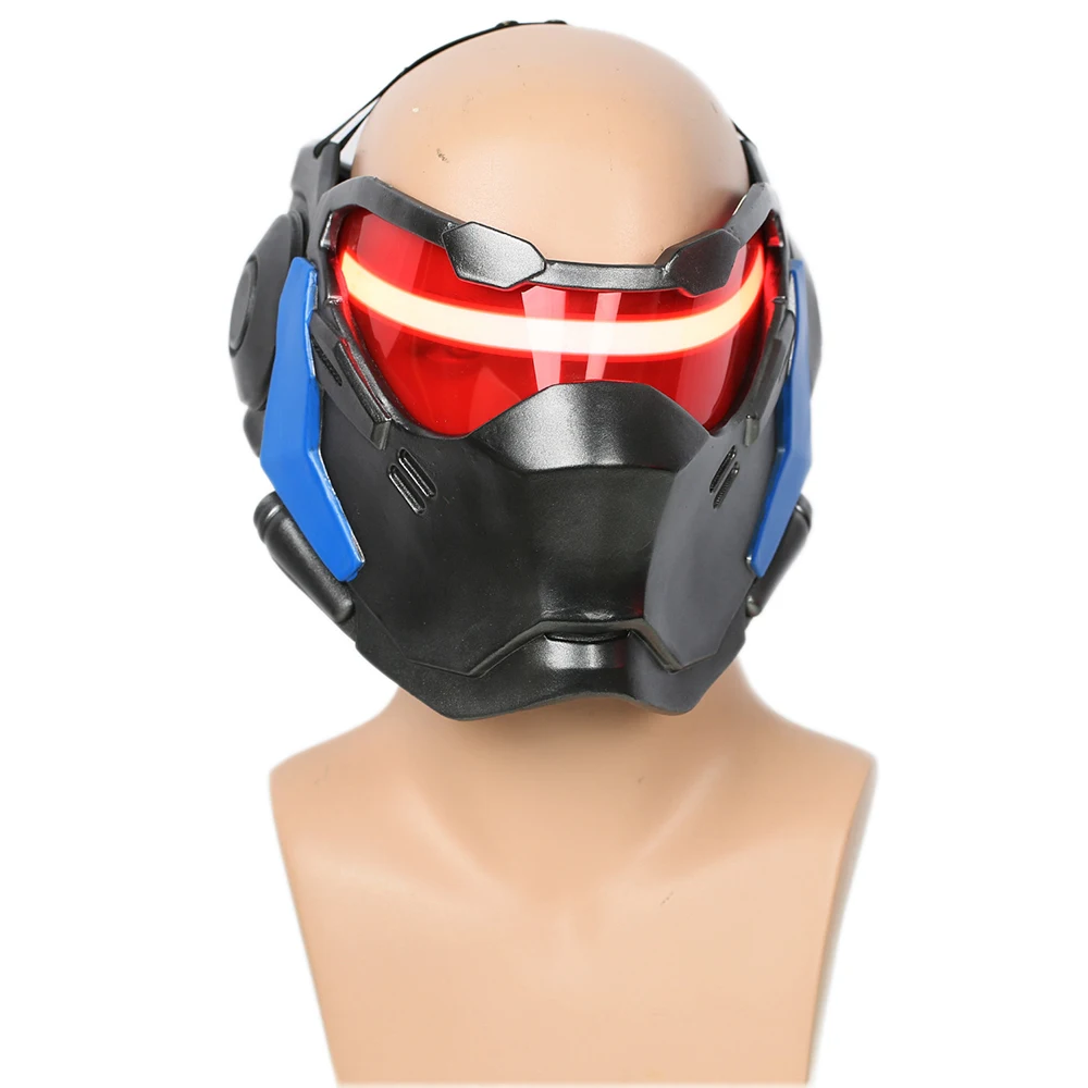 

Clearance OW Soldier 76 Mask High Quality Resin Face Masks Game Cosplay Costume Props Halloween Mask With LED Light