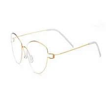 MONGOTEN Женская мода кошачий глаз дизайн полный обод титановый сплав Безвинтовые сверхлегкие оптические очки с прозрачными линзами близорукость очки