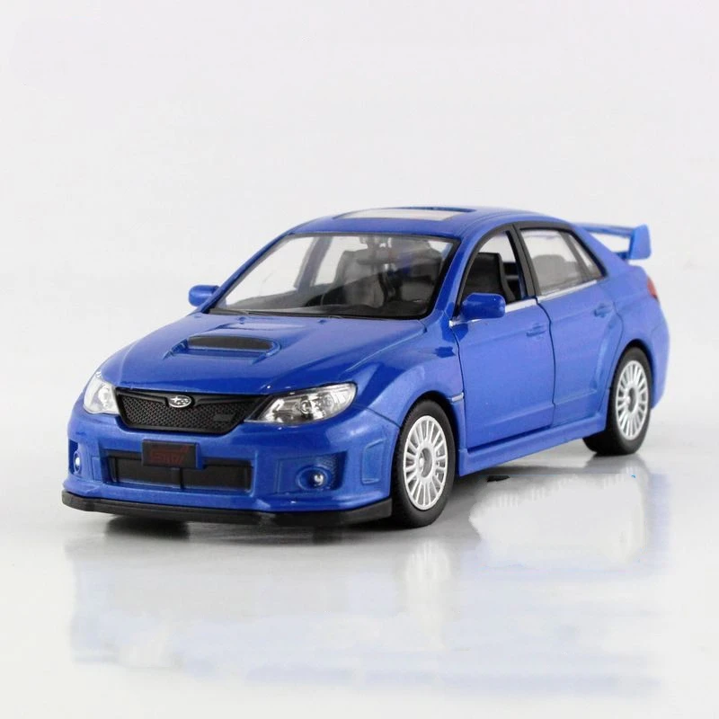Subaru WRX STi 1:34-1:39 Die Cast Car White Red Blue Collection New Gift 